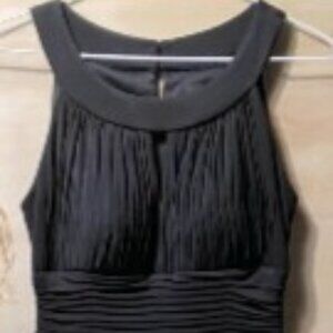 Melrose Dress Women's 6 Black Pleated Fitted Sleeveless Lined Formal Knee Length